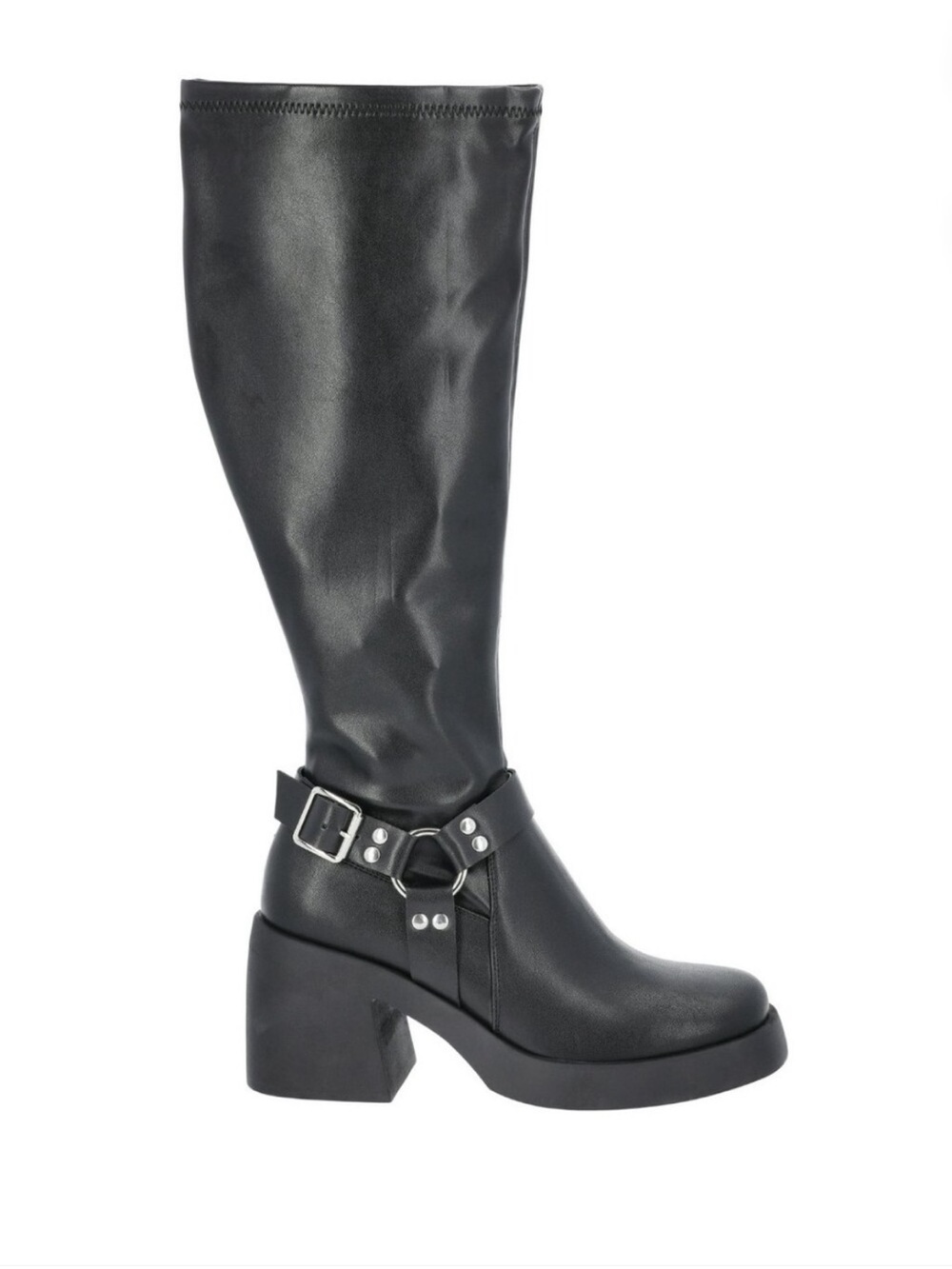 NIB! Madden NYC Tall Black Faux Leather Boots with Buckle Accents Size 8